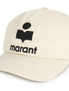 Tyron Logo Cotton Ball Cap Ecru - ISABEL MARANT - BALAAN 3