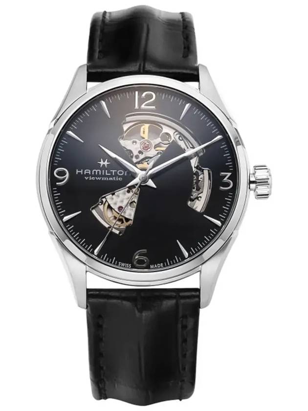 Jazzmaster Open Heart Automatic Watch Black - HAMILTON - BALAAN 6