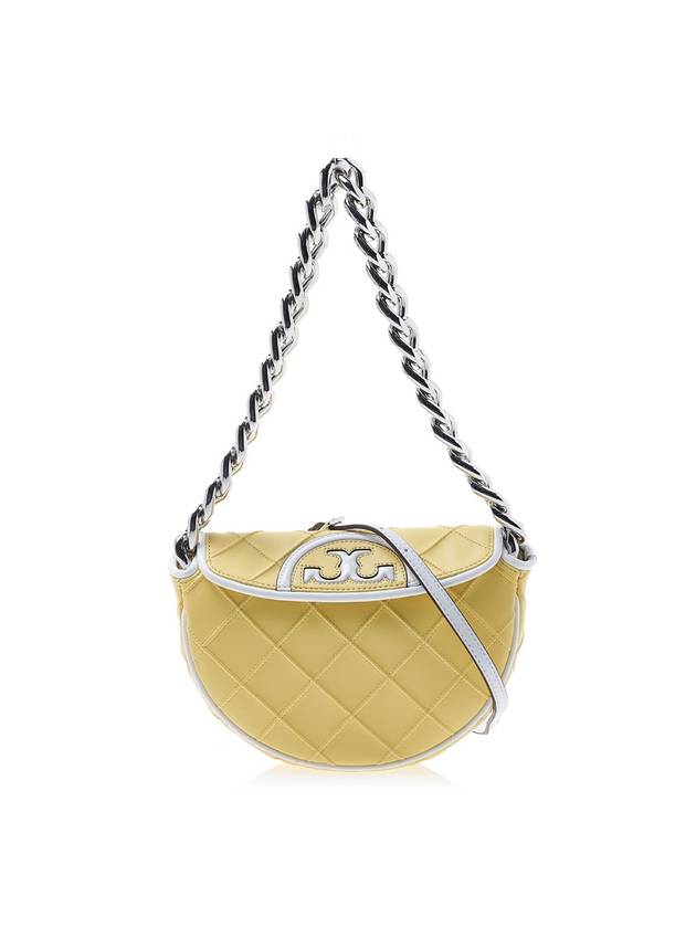 Flaming Pattern Border Crescent Shoulder Bag Lemon - TORY BURCH - BALAAN 2