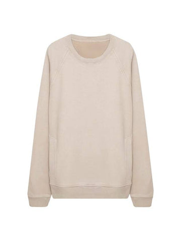 Pocket Back Logo Crew Neck Sweatshirt Beige - TEN C - BALAAN 1