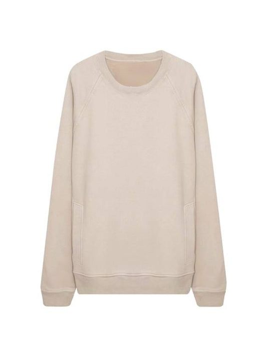 Pocket Back Logo Crew Neck Sweatshirt Beige - TEN C - BALAAN.