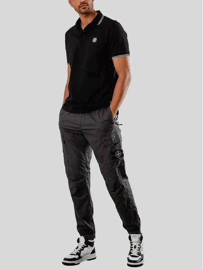 Stretch Cotton Tela Paracadute Cargo Straight Pants Dark Grey - STONE ISLAND - BALAAN 2