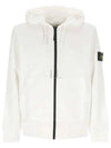 Compass Badge Zip Up Hoodie White - STONE ISLAND - BALAAN 2