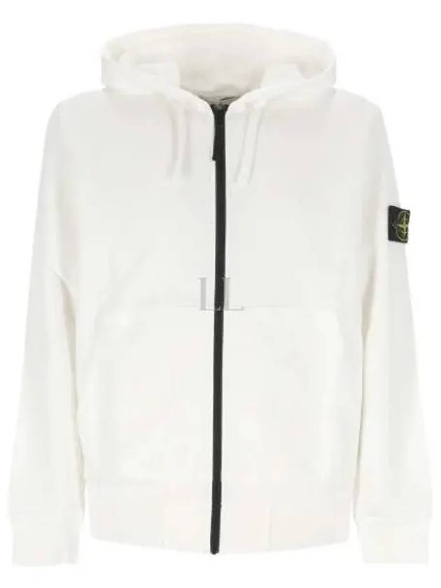 Compass Badge Zip Up Hoodie White - STONE ISLAND - BALAAN 2