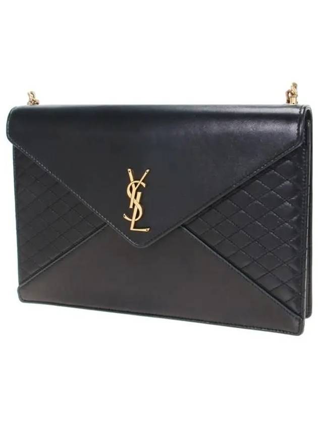 Women's Monogram Gabi Quilted Chain Shoulder Bag Black - SAINT LAURENT - BALAAN 3