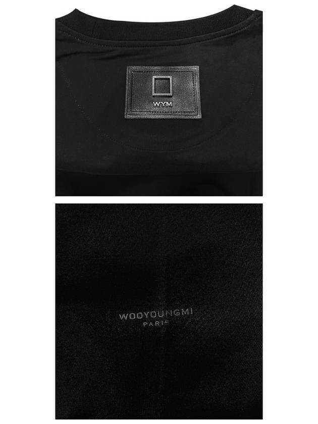 Leather Patch Round Short Sleeve T-Shirt Black - WOOYOUNGMI - BALAAN 6