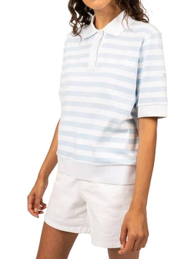 Carola Stripe Polo Shirt Blanc - SAINT JAMES - BALAAN 1