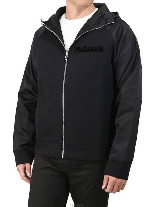 Casual Hooded Jacket Black - ALEXANDER MCQUEEN - BALAAN.