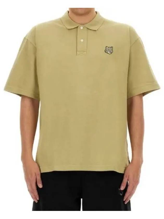 Bold Fox Head Patch Oversized Polo Shirt Sage Green - MAISON KITSUNE - BALAAN 2