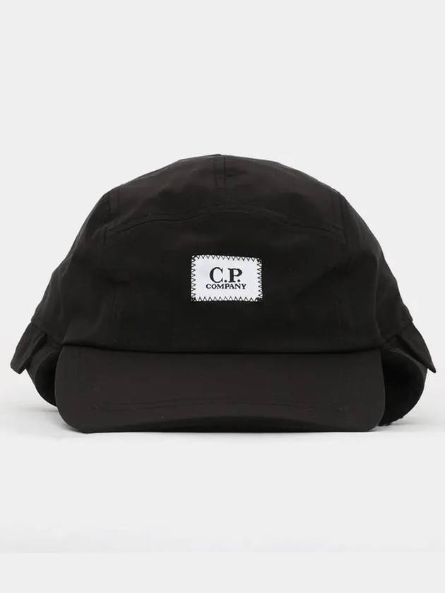 Chrome R Logo Patch Earflap Ball Cap Black - CP COMPANY - BALAAN 4