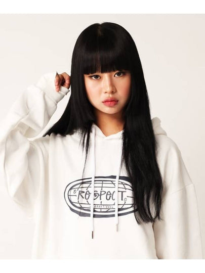 Unisex Script Logo Hoodie White - RESPECT - BALAAN 2