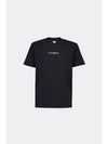 24/1 Jersey Garment Dyed Logo Short Sleeve T-Shirt Black - CP COMPANY - BALAAN 2