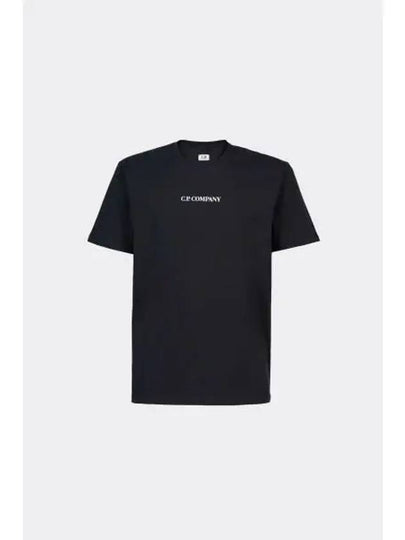 24/1 Jersey Garment Dyed Logo Short Sleeve T-Shirt Black - CP COMPANY - BALAAN 2