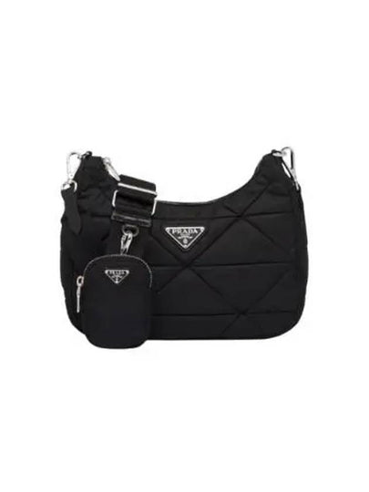 Triangle Logo Re-nylon Paddde Hobo Cross Bag Black - PRADA - BALAAN 2