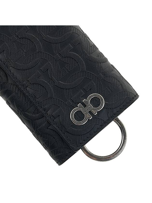 Gancini key wallet 66 1072 NERO PEBBLE 0753609 - SALVATORE FERRAGAMO - BALAAN 7