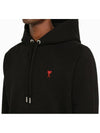 Heart Logo Cotton Hoodie Black - AMI - BALAAN 8