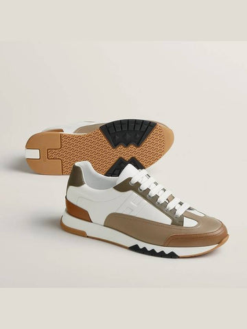 Trail Sneakers Calfskin Beige Multi - HERMES - BALAAN 1