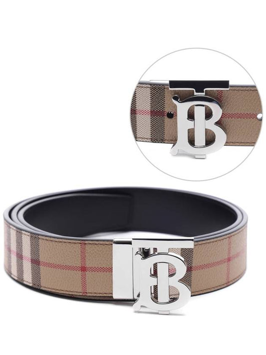 Monogram Motif Vintage Check Reversible Belt Archive Beige - BURBERRY - BALAAN 2