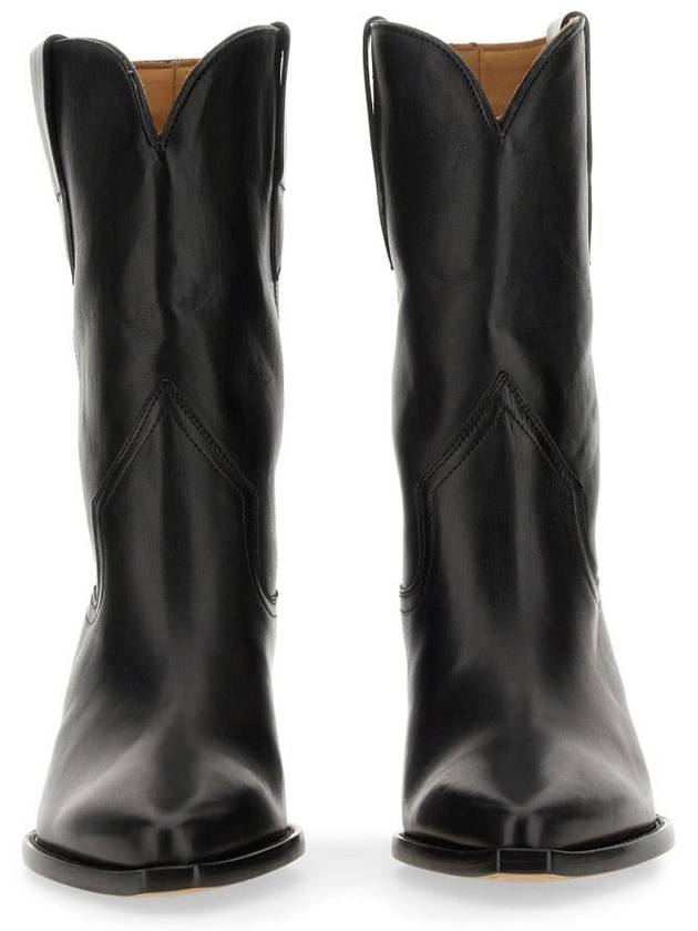 Dahope Leather Cowboy Middle Boots Black - ISABEL MARANT - BALAAN 6