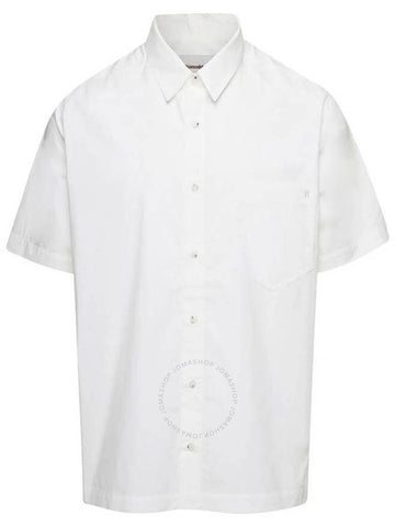 Nanushka White Adam Short-Sleeve Cotton Shirt, Size Small - NANUSHKA - BALAAN 1