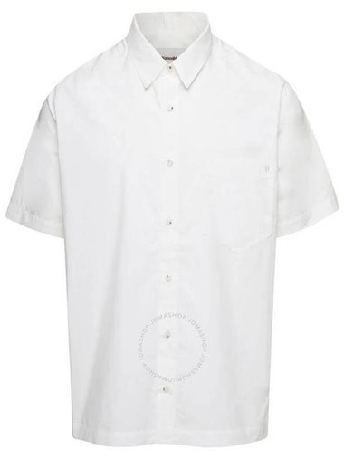 Nanushka White Adam Short-Sleeve Cotton Shirt, Size Small - NANUSHKA - BALAAN 1