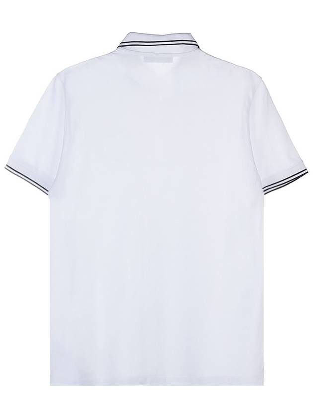 Stretch Cotton Pique Short Sleeve Polo Shirt White - STONE ISLAND - BALAAN 3