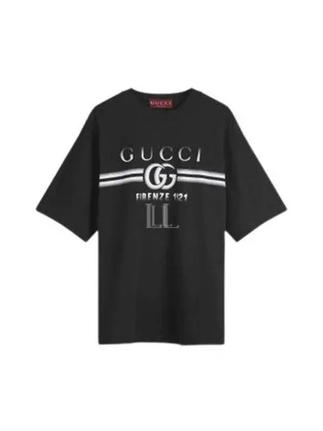 Cotton Print Short Sleeve T-Shirt Black - GUCCI - BALAAN 2