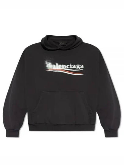 Political Stencil Medium Fit Hoodie Black - BALENCIAGA - BALAAN 2