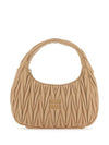 Wander Materasse Nappa Leather Shoulder Bag Sand Beige - MIU MIU - BALAAN 1