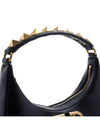 Roman Stud Strap V Logo Shoulder Bag Black - VALENTINO - BALAAN 9