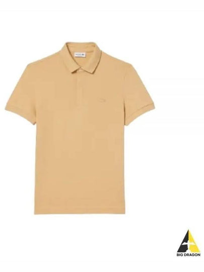 Men's Paris Regular Fit Stretch Cotton Pique Short Sleeve Polo Shirt Beige - LACOSTE - BALAAN 2