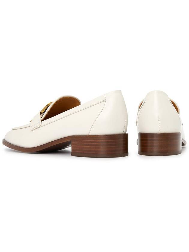 Women's Gold Logo Chain Leather Loafers White - TOD'S - BALAAN 7