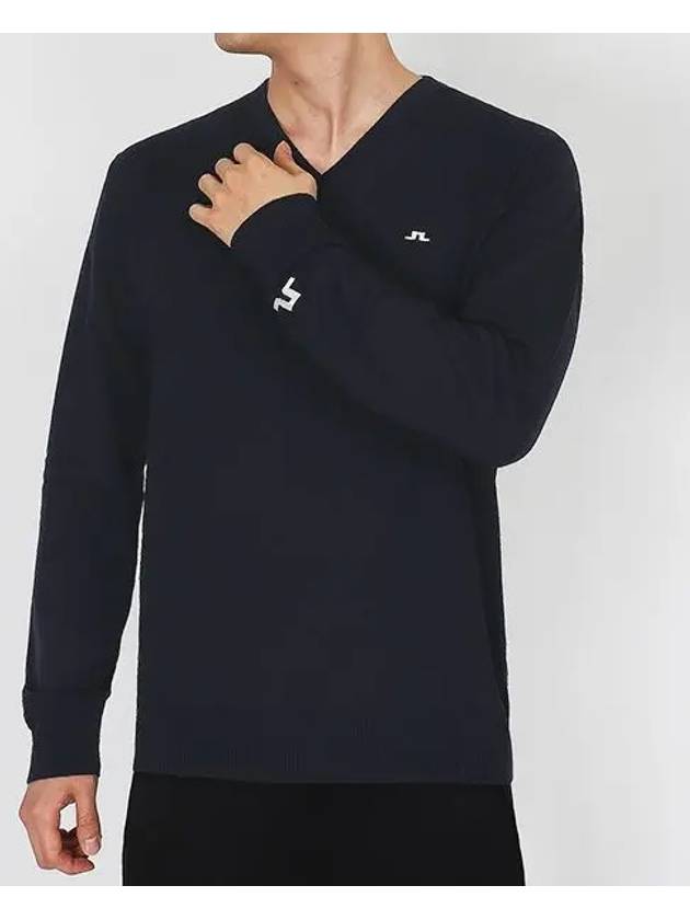 Men's Golf Lymann Knit Top Navy - J.LINDEBERG - BALAAN 2