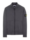 Wappen Patch Cotton Fleece Zip-up Jacket Dark Grey Melange - STONE ISLAND - BALAAN 2