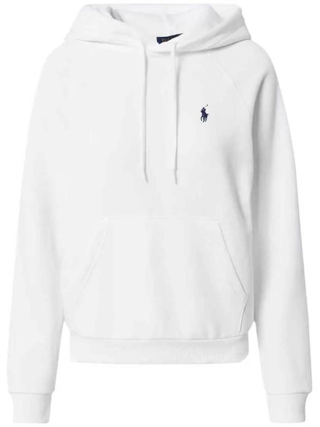 Women's Embroidered Logo Long Sleeve Hoodie White - POLO RALPH LAUREN - BALAAN 2