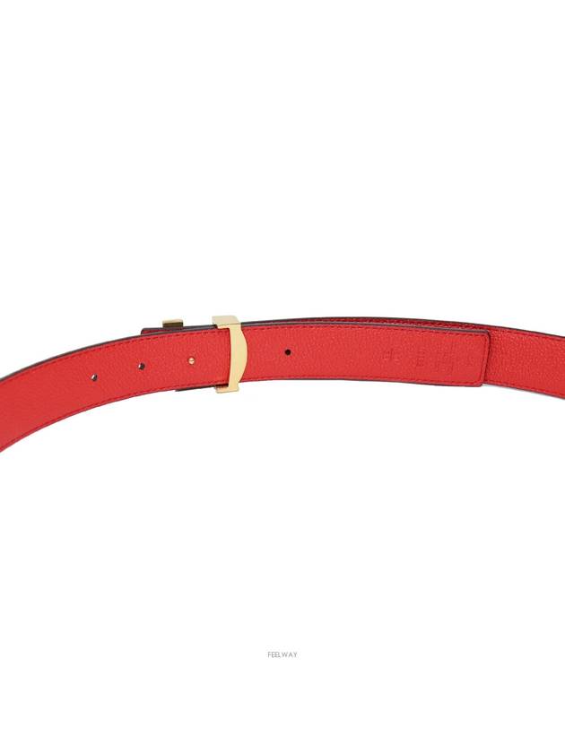 Women s brand new item 98 points out of 100 LV Reversible Monogram Red Leather 30mm Belt - LOUIS VUITTON - BALAAN 4