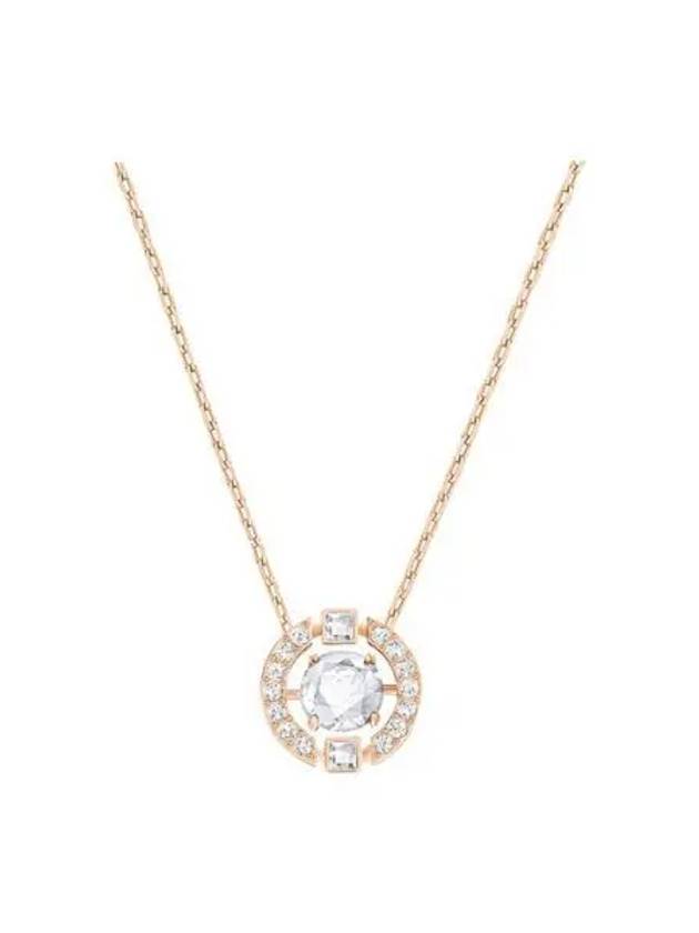 Una Crystal Round Cut Necklace White Rose Gold - SWAROVSKI - BALAAN 2