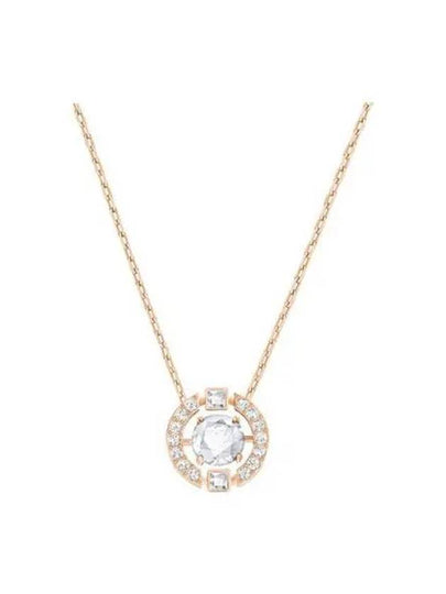 Una Crystal Round Cut Necklace White Rose Gold - SWAROVSKI - BALAAN 2