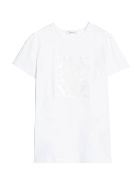 Parco Cotton Short Sleeve T-Shirt White - MAX MARA - BALAAN 1