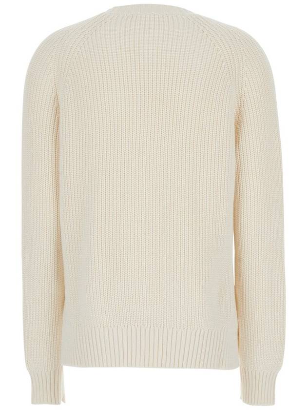 White Knit Crewneck Sweater In Cotton And Cashmere Blend Woman - P.A.R.O.S.H. - BALAAN 2