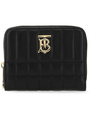 Lola Zipper Quilted Leather Half Wallet Black - BURBERRY - BALAAN 1