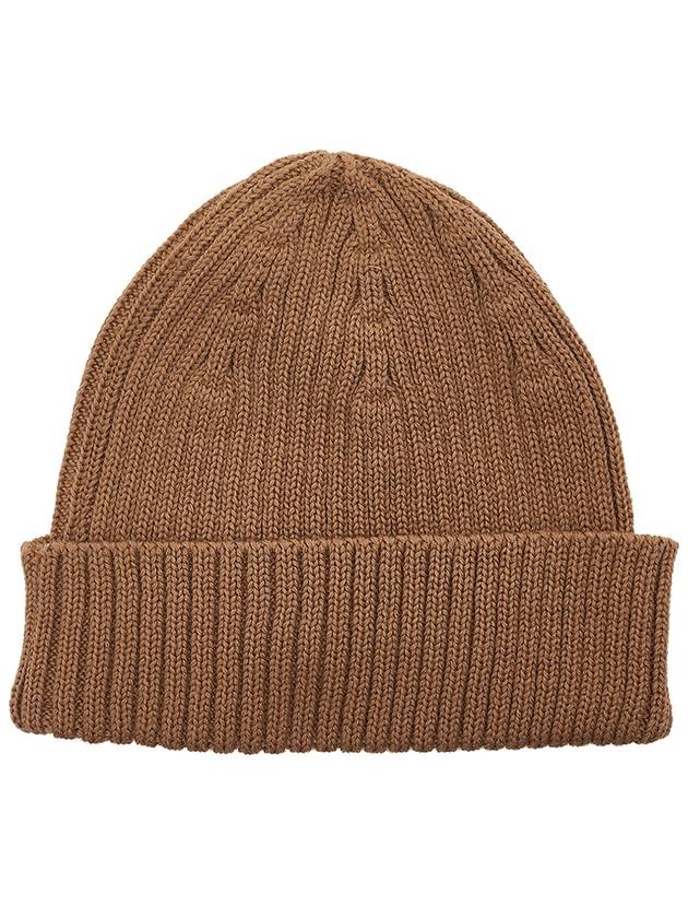 Bold Fox Head Patch Ribbed Beanie Golden Brown - MAISON KITSUNE - BALAAN 3