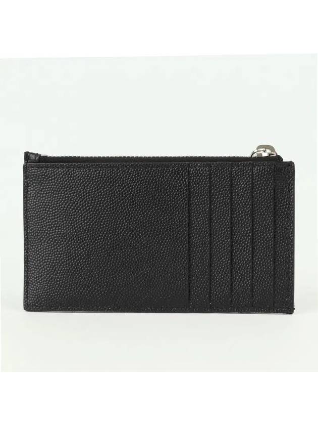 Fragment Quilted Zipper Card Wallet Black - SAINT LAURENT - BALAAN.