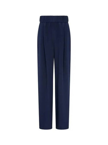 Women s One Tuck Silk Wide Pants Navy 271681 - GIORGIO ARMANI - BALAAN 1