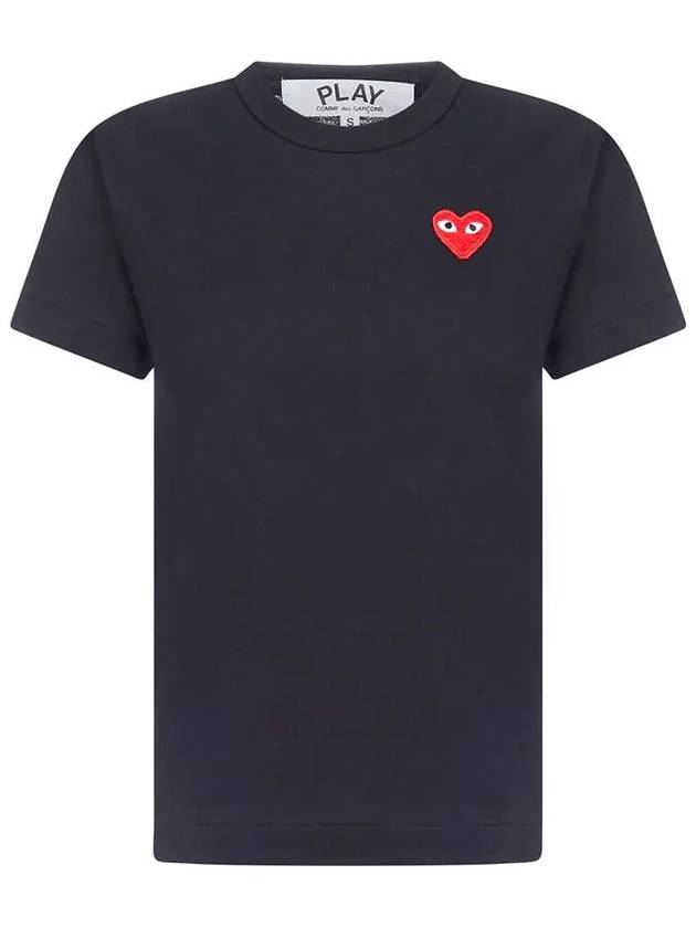 Red Heart Short Sleeve T-Shirt P1 T107 1 Black - COMME DES GARCONS - BALAAN 3