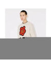 Boke Flower Merino Wool Knit Top White - KENZO - BALAAN 2