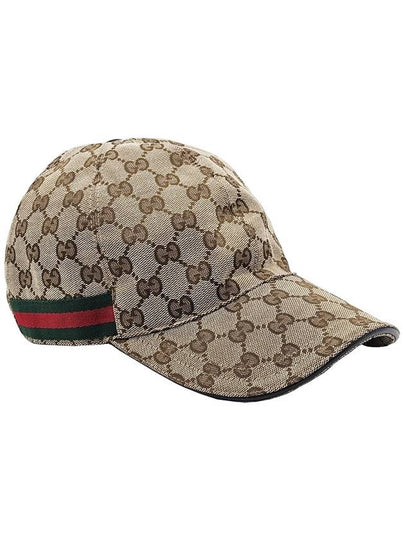 Gucci 200035 Brown Original GG Canvas WEB Baseball Cap M - GUCCI - BALAAN 2