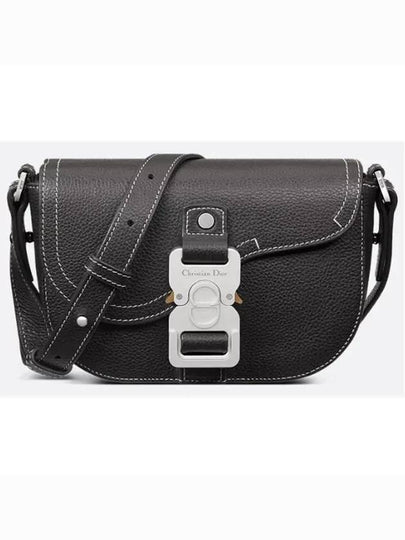 Saddle Strap Grain Calfskin Messenger Bag Black - DIOR - BALAAN 2