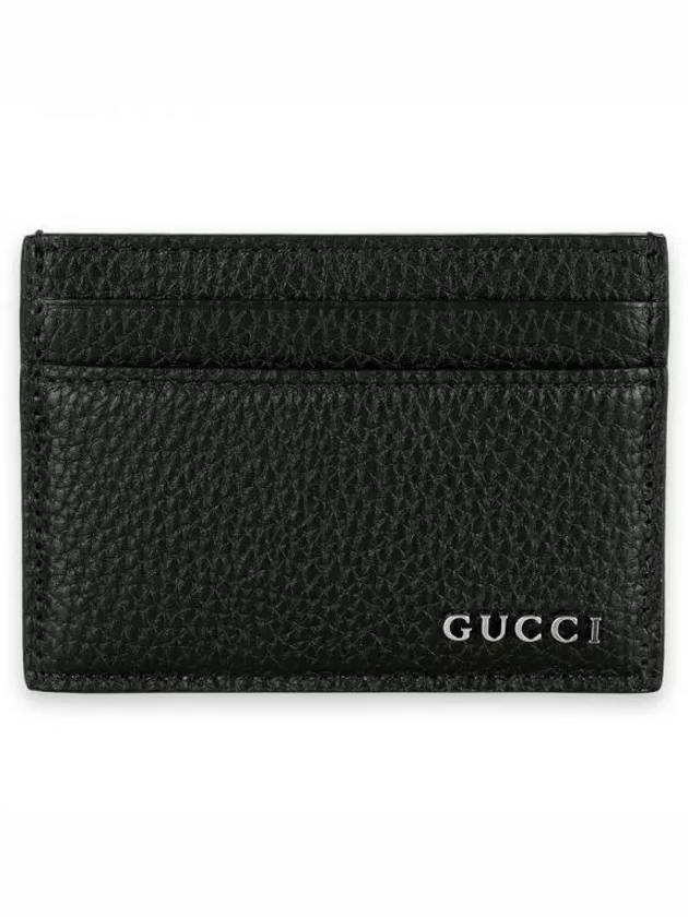 Metal Logo Leather Card Wallet Black - GUCCI - BALAAN 2