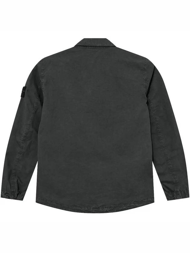 Old Treatment Garment Dyed Overshirt Jacket Charcoal - STONE ISLAND - BALAAN 4